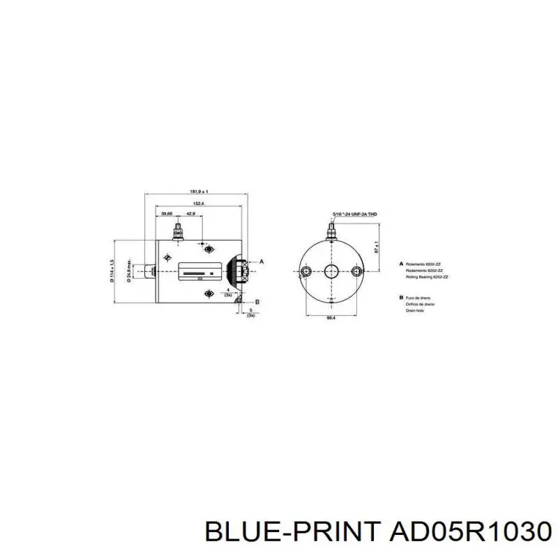Ремень генератора AD05R1030 Blue Print