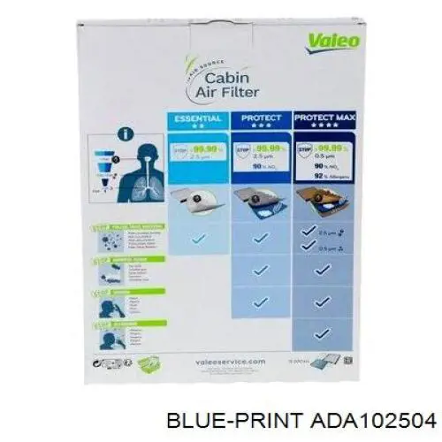 Filtro de habitáculo ADA102504 Blue Print