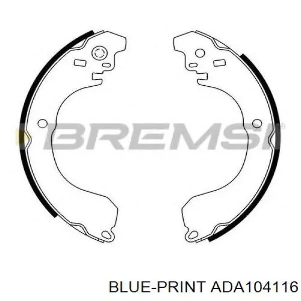 Купить ADA104116 Blue Print Задние барабанные тормозные колодки