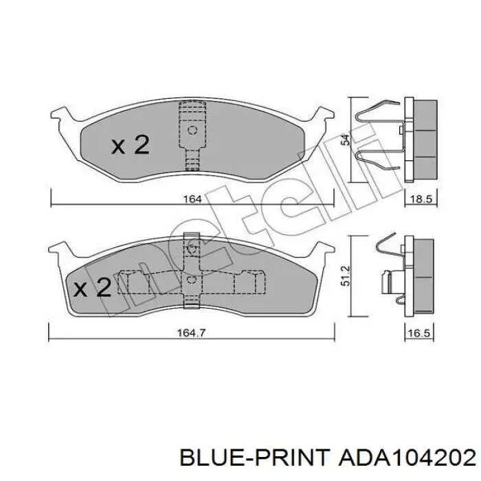 Колодки Blue Print ADA104202 цена, от 25.56 USD
