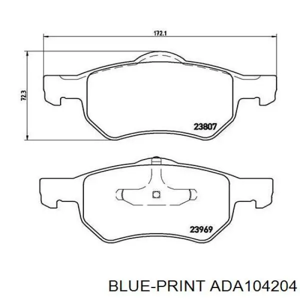 Pastillas de freno delanteras ADA104204 Blue Print
