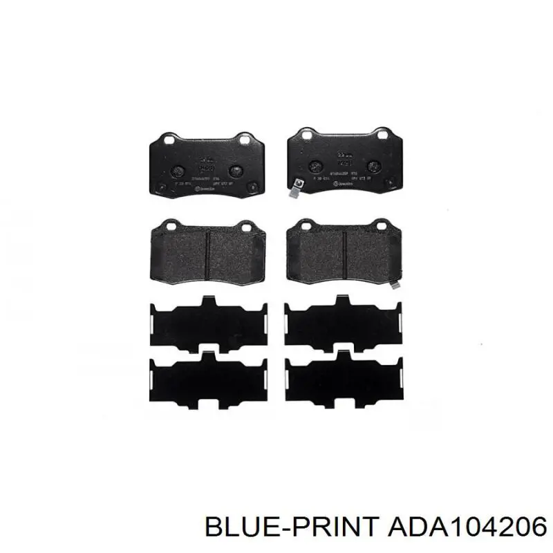 Pastillas de freno traseras ADA104206 Blue Print