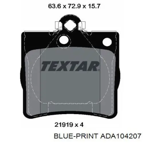Колодки дисковые  Blue Print ADA104207 цена, от 19.31 USD