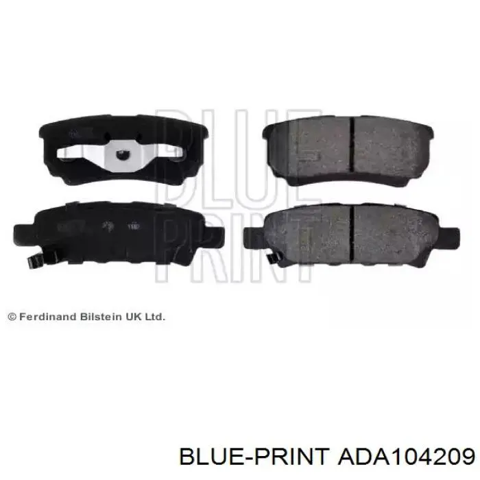 Задние тормозные колодки ADA104209 Blue Print