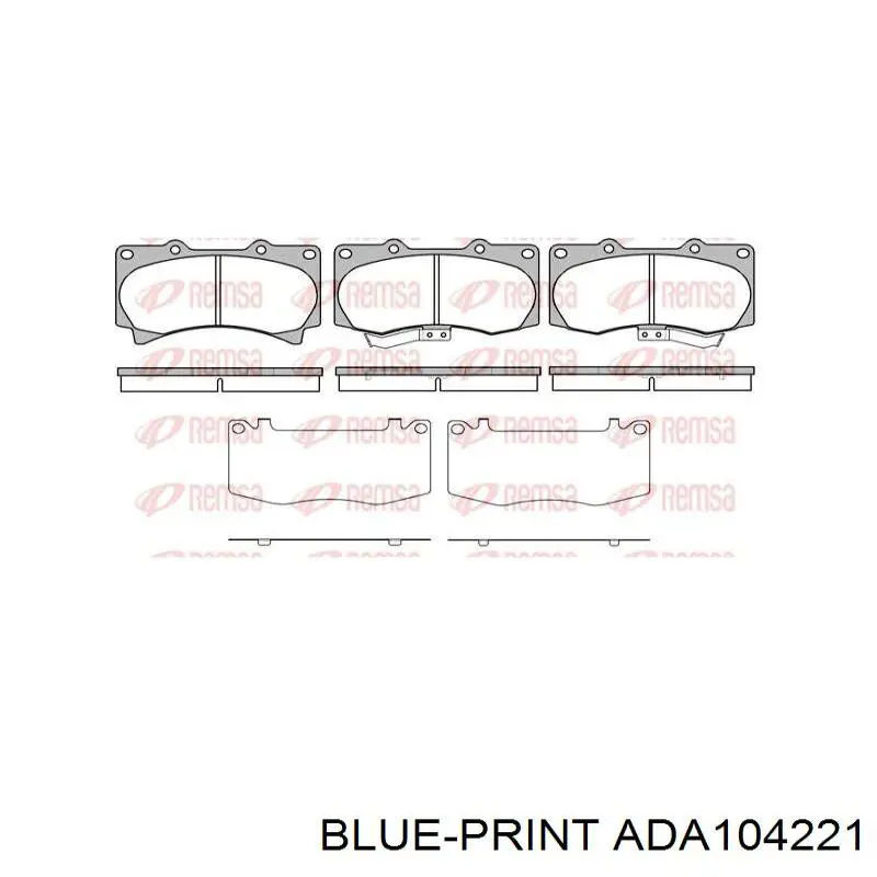 Передние тормозные колодки ADA104221 Blue Print