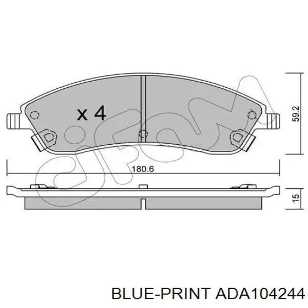 Колодки Blue Print ADA104244 цена, от 46.85 USD
