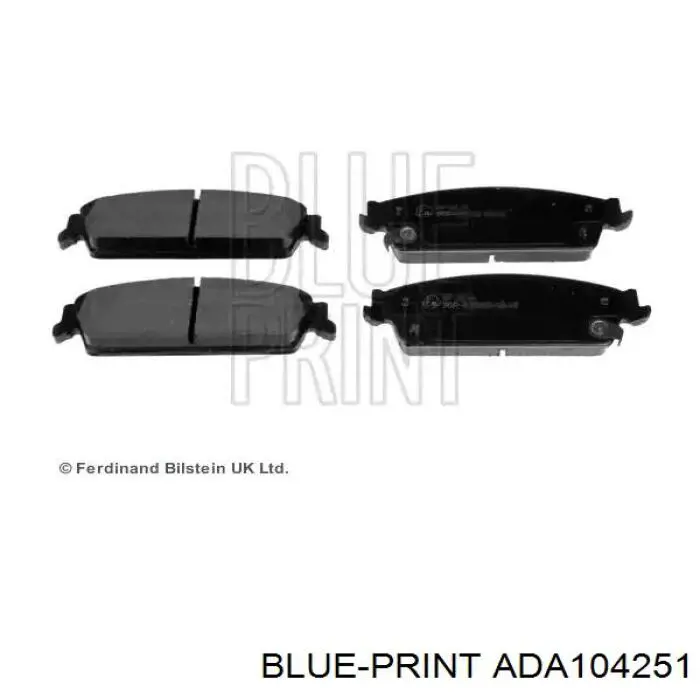 ADA104251 Blue Print колодки тормозные задние дисковые