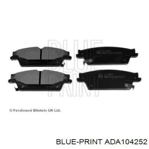 ADA104252 Blue Print колодки тормозные задние дисковые
