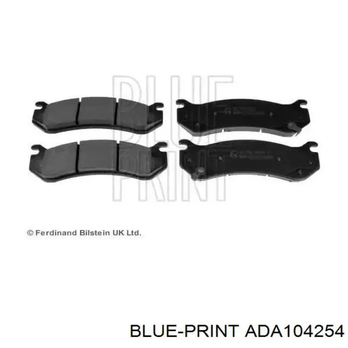 ADA104254 Blue Print колодки тормозные передние дисковые