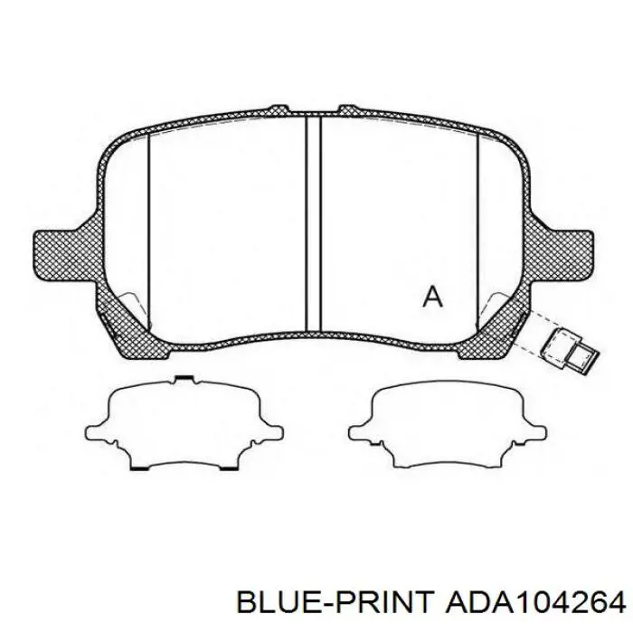 Колодки гальмівні дискові комплект ADA104264 Blue Print