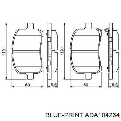 Колодки Blue Print ADA104264 цена, от 48.06 USD