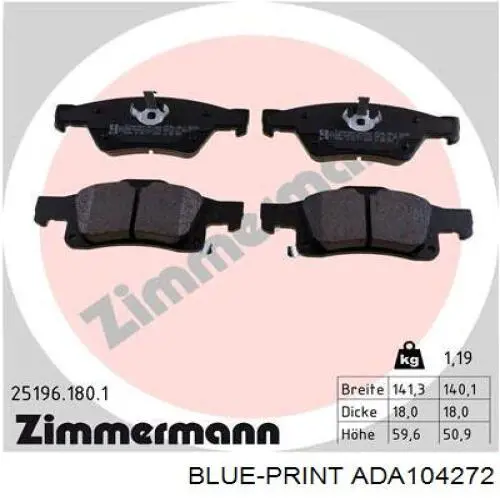 Колодки дисковые  EBC Brakes DP41872R цена, от 52.18 USD
