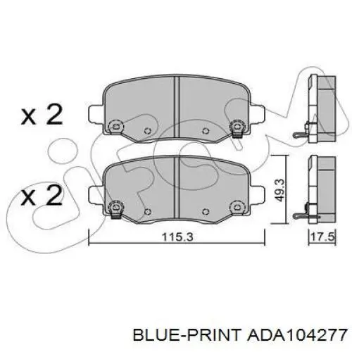 Купить K2AMV4101AB Fiat/Alfa/Lancia Колодки тормозные задние, дисковые