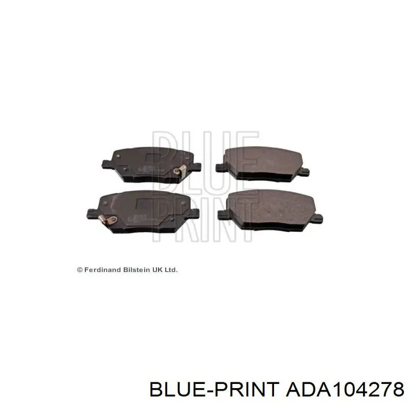 Колодки гальмівні передні, дискові ADA104278 Blue Print