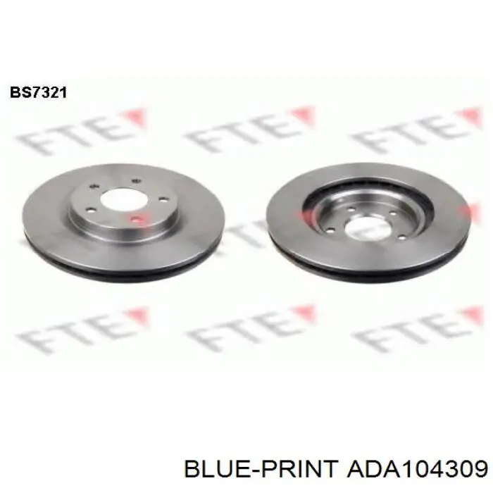ADA104309 Blue Print Диск тормозной передний