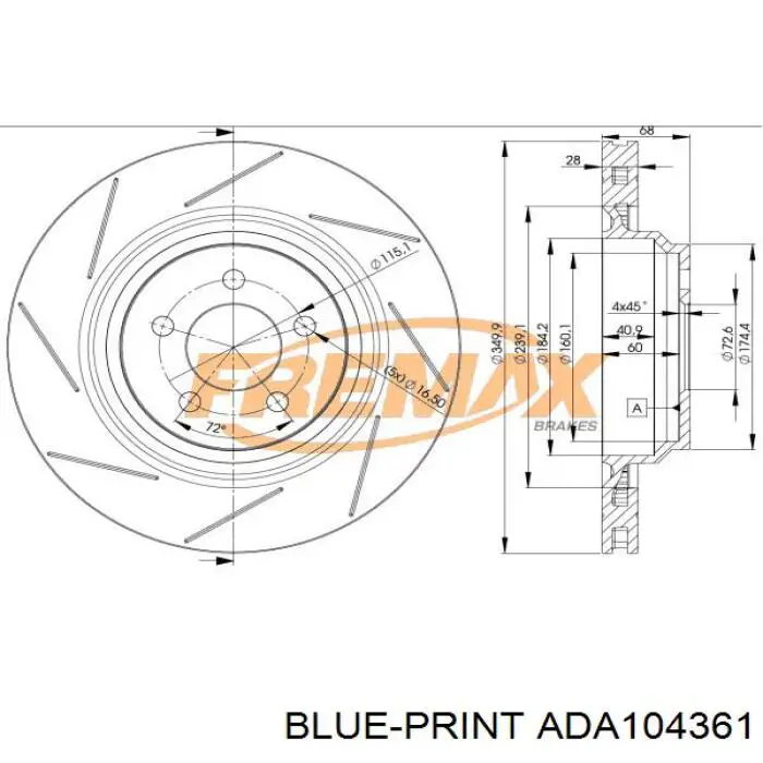 Задний тормозной диск Rotinger RT20812GLT5 цена, от 92.85 USD