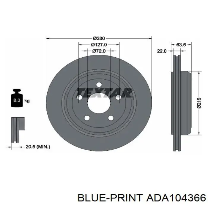 AR83077XPR Power Stop Дисковый тормоз