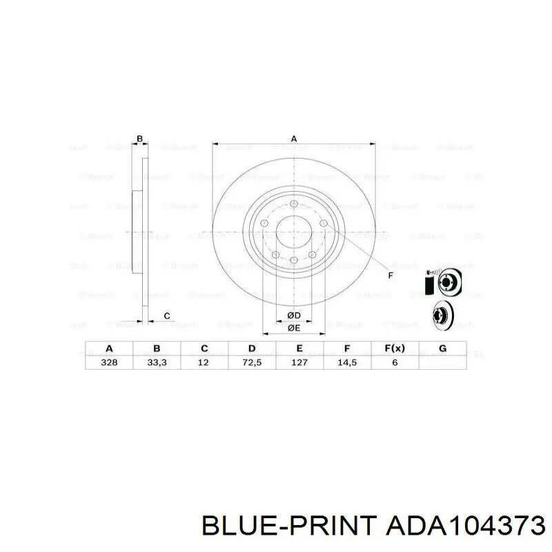 ADA104373 Blue Print Диск тормозной передний