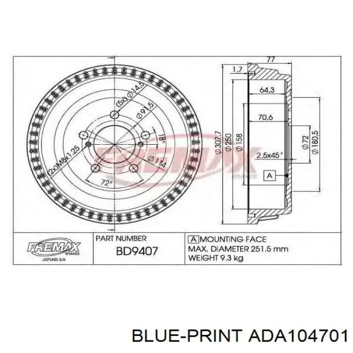 Задний барабан Chrysler 4877263AD