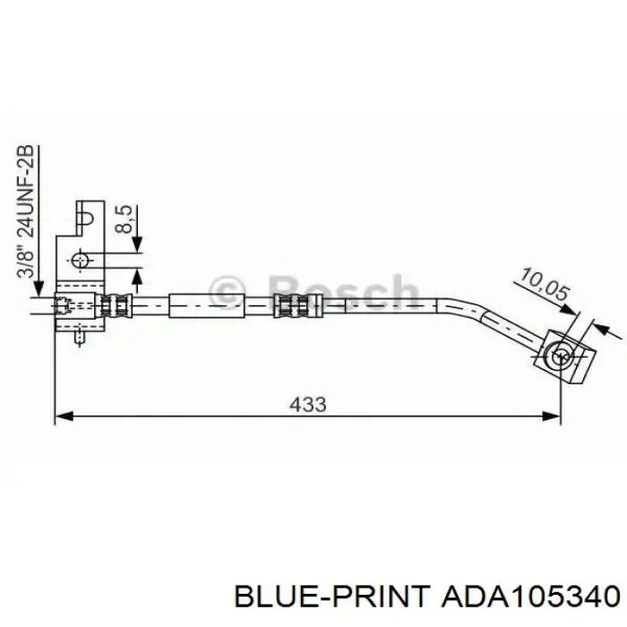 Задний левый тормозной шланг Blue Print ADA105340