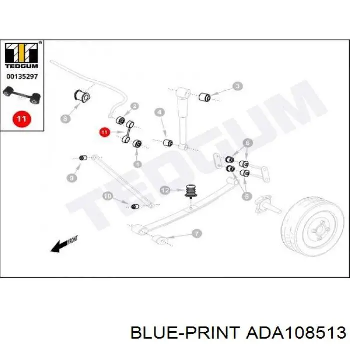Купить ADA108513 Blue Print Солдатик стабилизатора, заднего