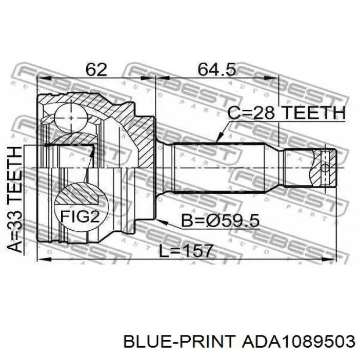 Піввісь (привід) передня, права ADA1089503 Blue Print