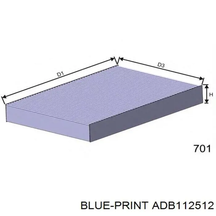 Фильтр салона ADB112512 Blue Print