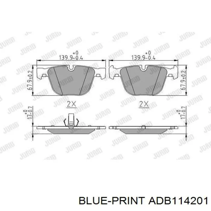 Колодки дисковые  Blue Print ADB114201 цена, от 31.51 USD