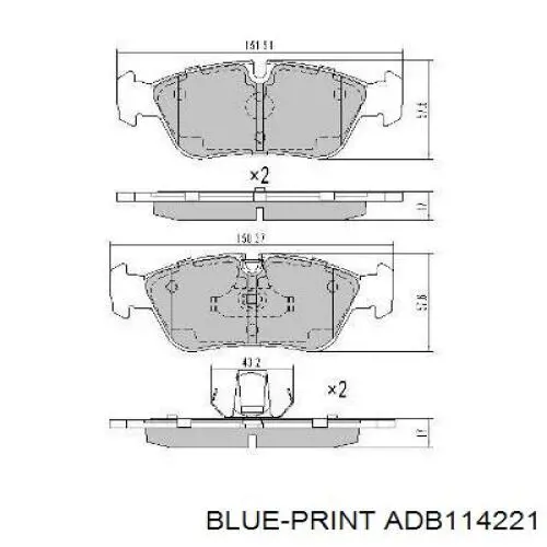 Купить ADB114221 Blue Print Колодки тормозные