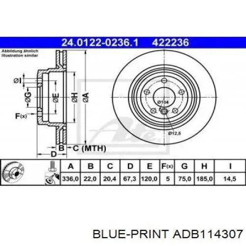 Купить ADB114307 Blue Print Диск тормозной задний