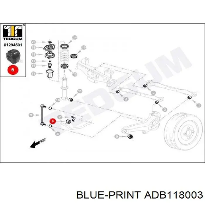 Купить TD1455W Delphi Втулка заднего стабилизатора