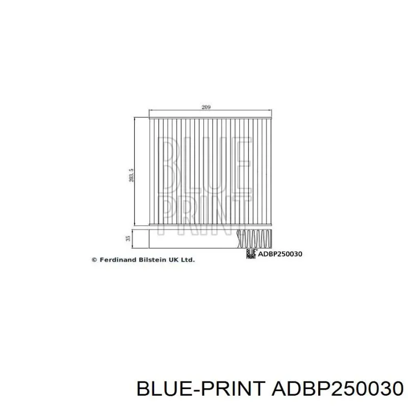 Filtro de habitáculo ADBP250030 Blue Print