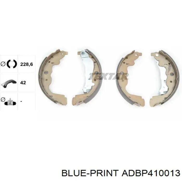 Купить ADBP410013 Blue Print Задние барабанные тормозные колодки