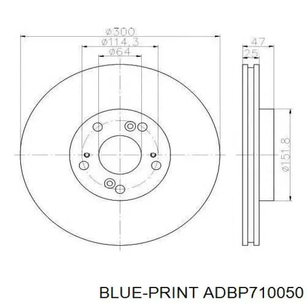 Купить ADBP710050 Blue Print Датчик ABS передний левый