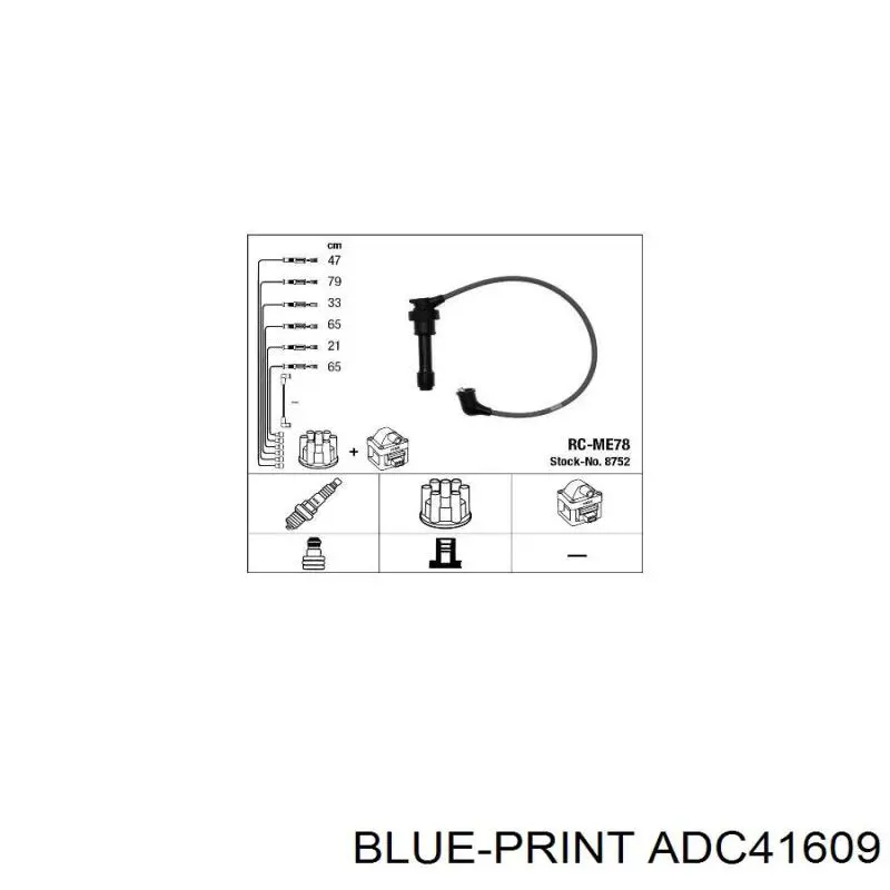 Juego de cables de encendido ADC41609 Blue Print