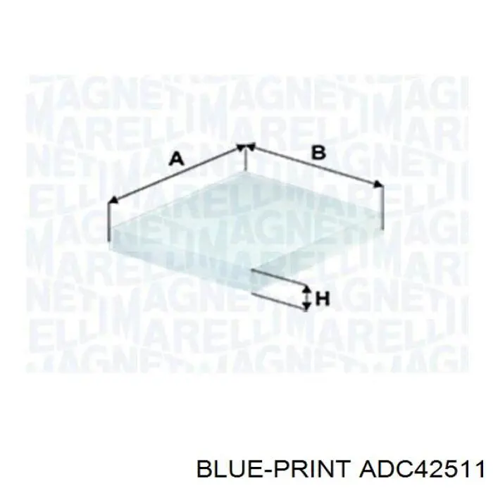 Купить ADC42511 Blue Print Фильтр салона угольный