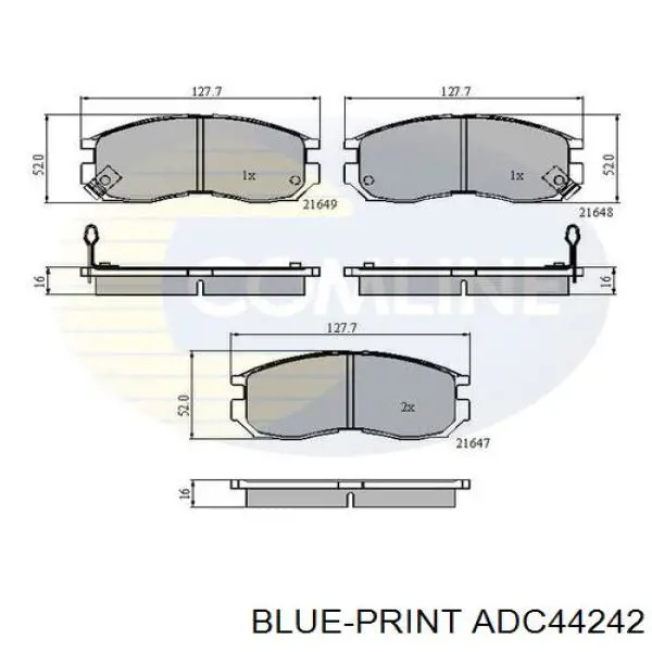 Pastillas de freno delanteras ADC44242 Blue Print