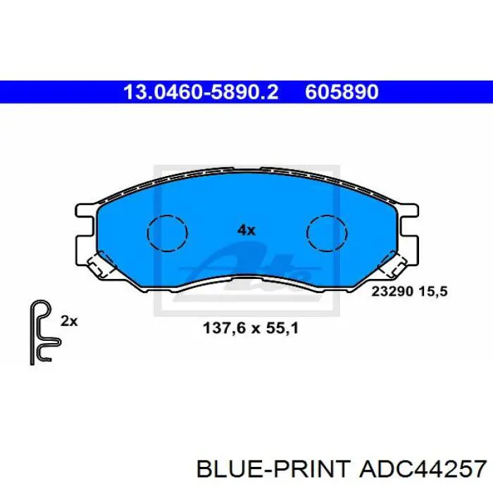 Колодки Blue Print ADC44257 цена, от 18.13 USD