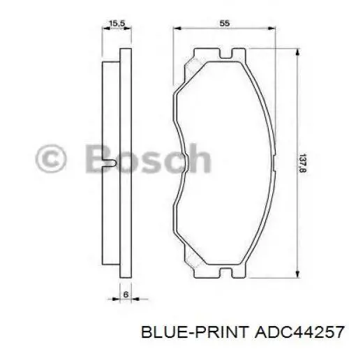 Купить ADC44257 Blue Print Колодки тормозные