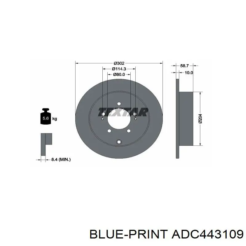 Задний тормозной диск Blue Print ADC443109 цена, от 42.19 USD