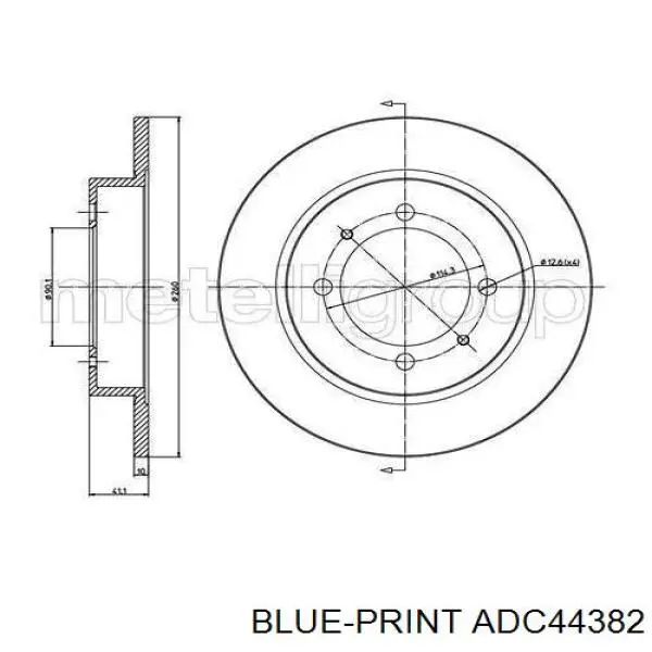 Тормозные диски ADC44382 Blue Print
