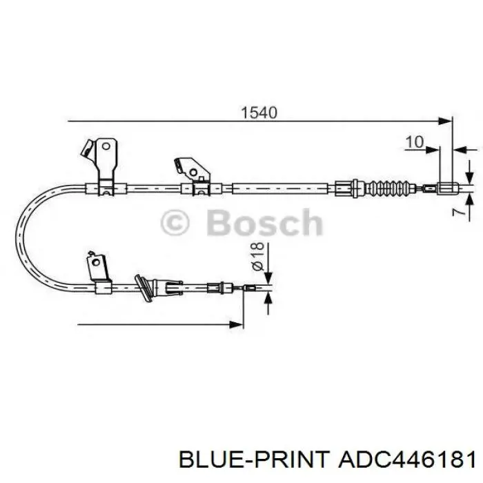 Cable de freno de mano trasero izquierdo ADC446181 Blue Print