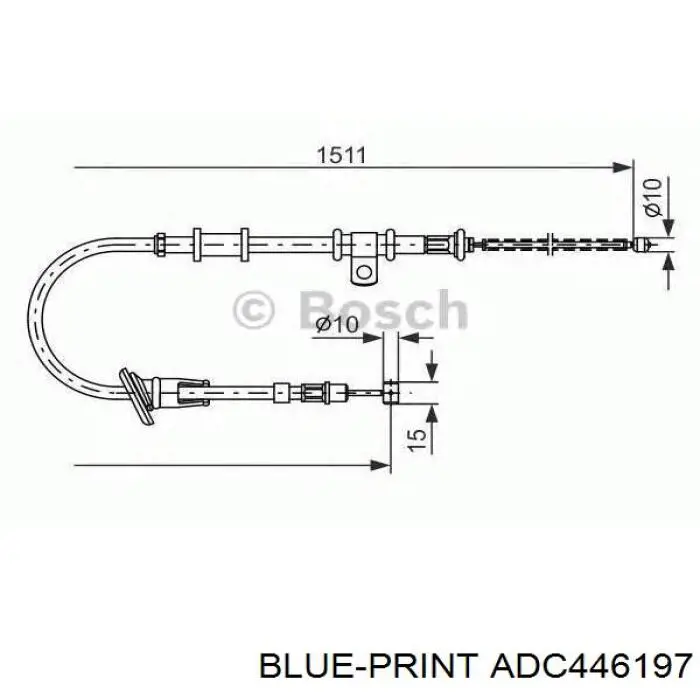 Задний правый трос ручника ADC446197 Blue Print