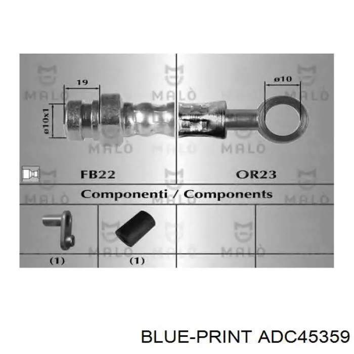 Купить ADC45359 Blue Print Шланг тормозной передний
