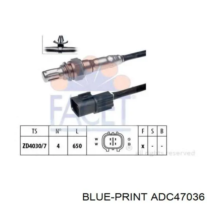 Лямбдазонд, датчик кислорода после катализатора Blue Print ADC47036 цена, от 50.73 USD