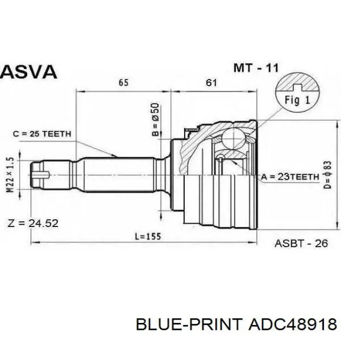 ШРУС наружный передний ADC48918 Blue Print