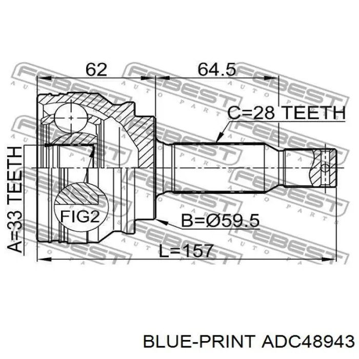 ШРУС наружный передний ADC48943 Blue Print