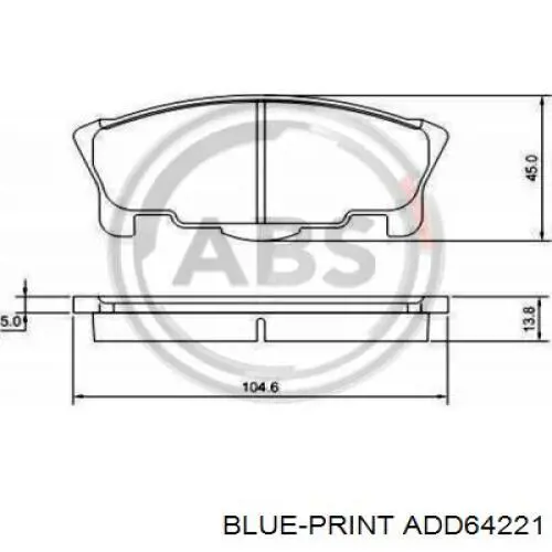 Pastillas de freno delanteras ADD64221 Blue Print