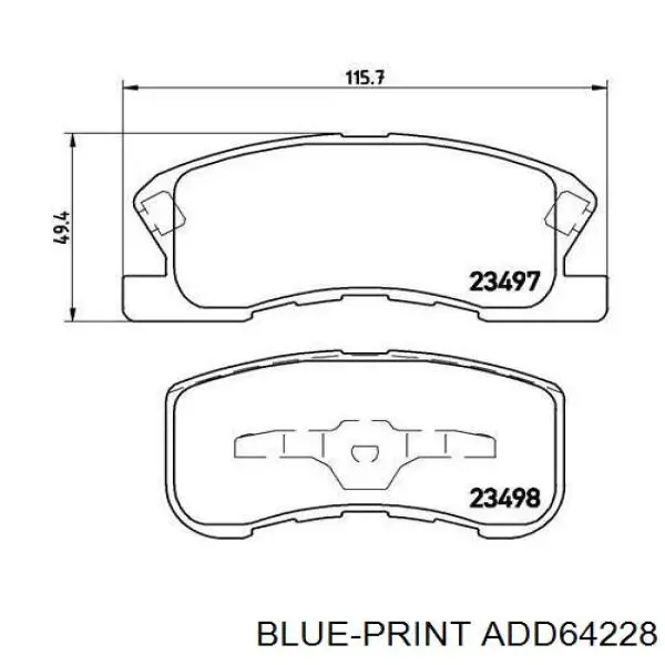 Колодки Blue Print ADD64228 цена, от 23.47 USD