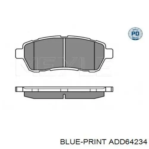 Передние тормозные колодки ADD64234 Blue Print